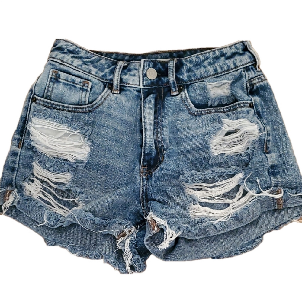 Packsun Distressed Mom Short Blue Denim Size 23